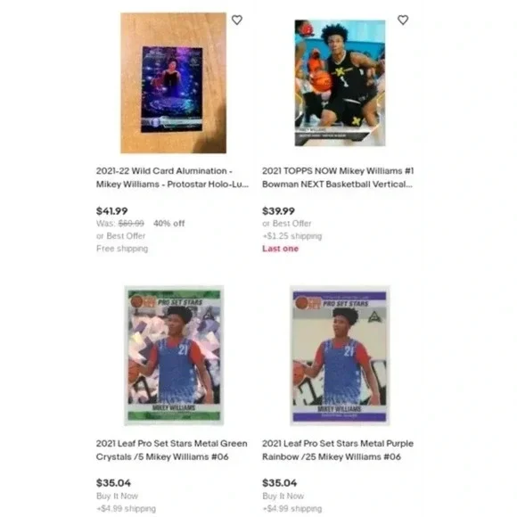 Mikey Williams - RC - Gold - 20 card Invest Lot incl. (2) Autos + (2) #/6275